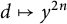 d right arrow from bar y Superscript 2 n
