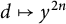 d right arrow from bar y Superscript 2 n