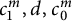 c 1 Superscript m Baseline comma d comma c 0 Superscript m