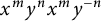 x Superscript m Baseline y Superscript n Baseline x Superscript m Baseline y Superscript negative n