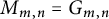 upper M Subscript m comma n Baseline equals upper G Subscript m comma n