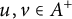 u comma v element of upper A Superscript plus