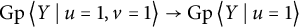 backslash operatorname upper G p left double angle bracket l e upper Y vertical bar backslash colon u equals 1 comma v equals 1 right double angle bracket l e right arrow backslash operatorname upper G p left double angle bracket l e upper Y vertical bar backslash colon u equals 1 right double angle bracket l e