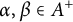 alpha comma beta element of upper A Superscript plus
