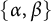 StartSet alpha comma beta EndSet