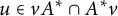 u element of v upper A Superscript asterisk intersection upper A Superscript asterisk Baseline v
