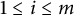 1 less than or equals i less than or equals m