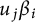 u Subscript j Baseline beta Subscript i