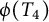 phi left parenthesis upper T 4 right parenthesis