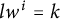 l w Superscript i Baseline equals k