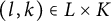 left parenthesis l comma k right parenthesis element of upper L times upper K