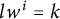 l w Superscript i Baseline equals k