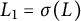 upper L 1 equals sigma left parenthesis upper L right parenthesis