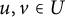 u comma v element of upper U