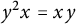 y squared x equals x y