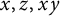 x comma z comma x y