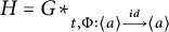 upper H equals upper G Subscript t comma upper Phi colon left angle bracket a right angle bracket backslash overset i d long right arrow left angle bracket a right angle bracket Superscript asterisk