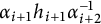 alpha Subscript i plus 1 Baseline h Subscript i plus 1 Baseline alpha Subscript i plus 2 Superscript negative 1