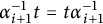 alpha Subscript i plus 1 Superscript negative 1 Baseline t equals t alpha Subscript i plus 1 Superscript negative 1
