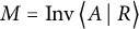 upper M equals backslash operatorname upper I n v left double angle bracket l e upper A vertical bar backslash colon upper R right double angle bracket l e