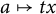 a right arrow from bar t x