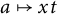 a right arrow from bar x t