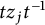 t z Subscript j Baseline t Superscript negative 1