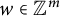 w element of double struck upper Z Superscript m