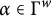 alpha element of upper Gamma Superscript w