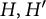 upper H comma upper H prime