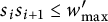 s Subscript i Baseline s Subscript i plus 1 Baseline less than or equals w Subscript max Baseline prime