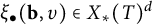 xi Subscript bullet Baseline left parenthesis bold b comma upsilon right parenthesis element of upper X Subscript asterisk Baseline left parenthesis upper T right parenthesis Superscript d