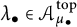 lamda Subscript bullet Baseline element of upper A Subscript mu Sub Subscript bullet Superscript t o p