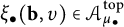 xi Subscript bullet Baseline left parenthesis bold b comma upsilon right parenthesis element of upper A Subscript mu Sub Subscript bullet Superscript t o p
