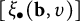 xi Subscript bullet Baseline left parenthesis bold b comma upsilon right parenthesis