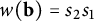 w left parenthesis bold b right parenthesis equals s 2 s 1