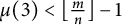 mu left parenthesis 3 right parenthesis less than left floor StartFraction m Over n EndFraction right floor minus 1