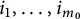 i 1 comma midline horizontal ellipsis comma i Subscript m 0 Baseline
