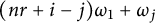 left parenthesis n r plus i minus j right parenthesis omega 1 plus omega Subscript j