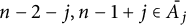 n minus 2 minus j comma n minus 1 plus j element of upper A Subscript j Baseline overbar