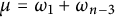 mu equals omega 1 plus omega Subscript n minus 3