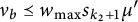 nu Subscript b Baseline precedes above single line equals w Subscript max Baseline s Subscript k 2 plus 1 Baseline mu prime