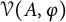 script upper V left parenthesis upper A comma phi right parenthesis