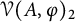 script upper V left parenthesis upper A comma phi right parenthesis Subscript 2
