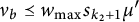 nu Subscript b Baseline precedes above single line equals w Subscript max Baseline s Subscript k 2 plus 1 Baseline mu prime