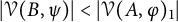StartAbsoluteValue script upper V left parenthesis upper B comma psi right parenthesis EndAbsoluteValue less than StartAbsoluteValue script upper V left parenthesis upper A comma phi right parenthesis Subscript 1 Baseline EndAbsoluteValue