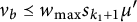 nu Subscript b Baseline precedes above single line equals w Subscript max Baseline s Subscript k 1 plus 1 Baseline mu prime
