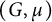 left parenthesis upper G comma mu right parenthesis