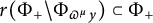 r left parenthesis upper Phi Subscript plus Baseline divided by upper Phi Subscript pi Sub Superscript mu Subscript y Baseline right parenthesis subset of upper Phi Subscript plus