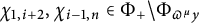 chi Subscript 1 comma i plus 2 Baseline comma chi Subscript i minus 1 comma n Baseline element of upper Phi Subscript plus Baseline divided by upper Phi Subscript pi Sub Superscript mu Subscript y Baseline